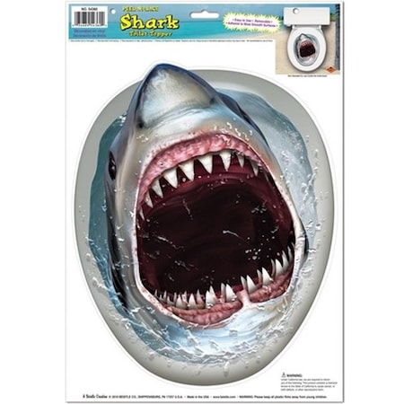 Beistle 54360 Shark Toilet Topper Peel N Place Pack Of 12